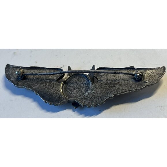 WWII US Army Air Corps Force Ariel Gunner Wings Sterling Silver 3 1/4” Full Pin! - Picture 3 of 4